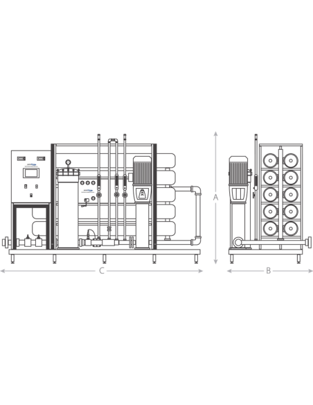 Equipo de Ósmosis Inversa Industrial 7.600 l/h OI4280