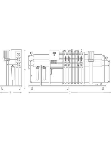 Ósmosis Inversa Industrial OI3340 1.800 L/h | Pureza 99,6%