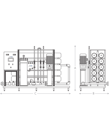 Equipo de Ósmosis Inversa Industrial 2.500 l/h OI3180