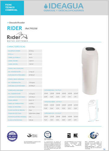 Descalcificador Rider
